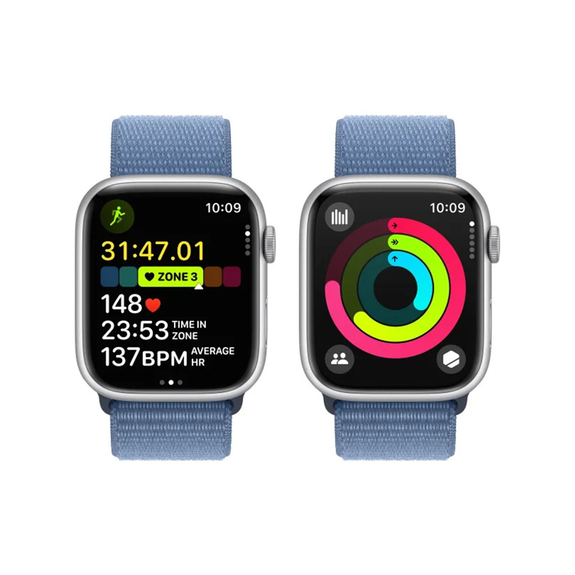 Apple Watch Series 9 GPS 45mm Silver Aluminum Case w. Winter Blue S. Loop (MR9F3) б/в